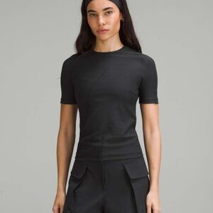 Lululemon Asymmetrical Ribbed Cotton T-Shirt Black